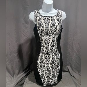 Body on body central mini dress with velvet detail